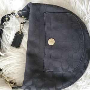 Authentic COACH black canvas shoulder bag